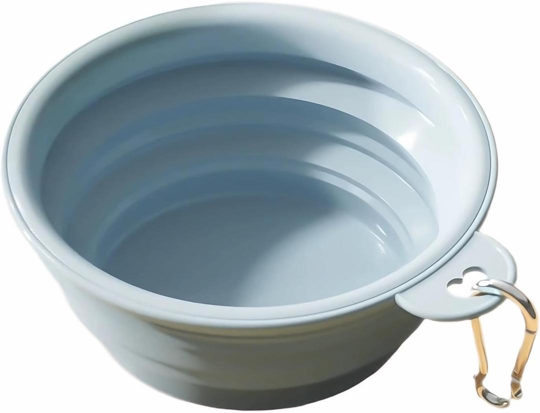 Dog Bowls for Travel,Portable Collapsible Silicone Pet Food Water Bowl,BPA Free Dishwasher Safe Foldable with 1 Carabiner Camping, Hiking Backpacking, Beach
