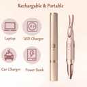 Heated Eyelash Curler - 2 in 1 Eye Lash Curler and Eyebrow Trimmer for Women with 2 Temperature Modes, USB Rechargeable Electric Eyelash Curler, Anti-Burn Design, Ideal Gift for Women(Gold)