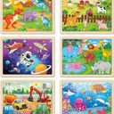 SYNARRY Wooden Puzzles for Kids Ages 4-6, 6 Packs 60 PCs Jigsaw Puzzles Preschool Educational Toys for Children Ages 4-8, Puzzles for Kids Ages 6-8 Boys Girls, Easter Basket Stuffers for Kids