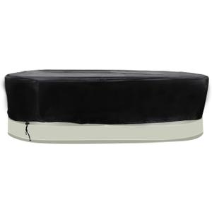 Oval Stock Tank Pool Cover, Waterproof Dustproof Steel Pool Cover Protector for Round End Farm Stock Tank to Keep Your Water Tank, Tub Clean 8ft x 3ft x 2ft