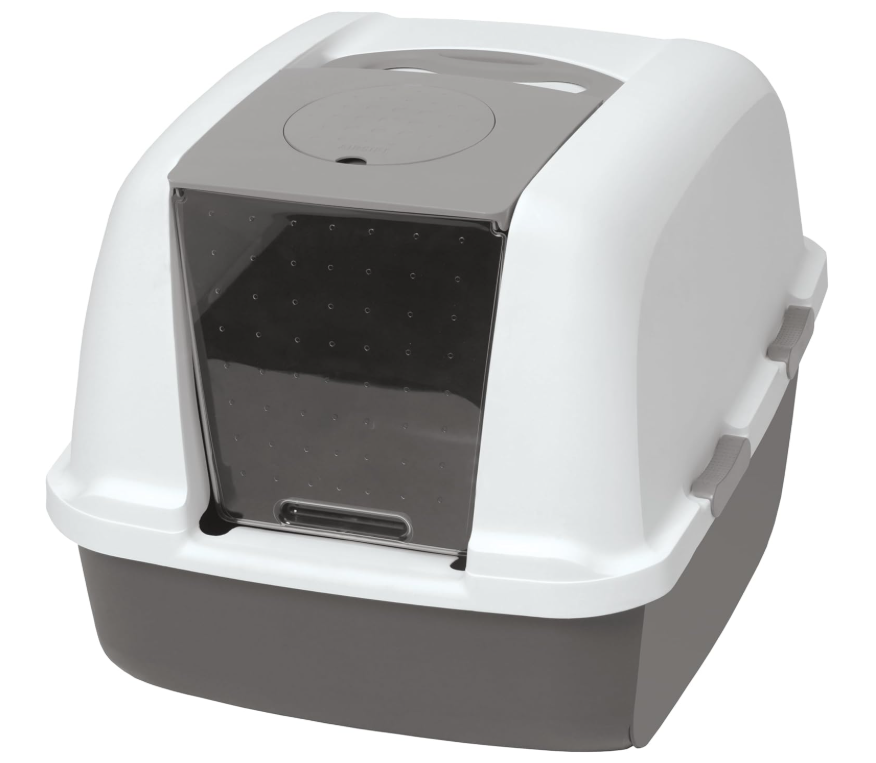Catit Jumbo Hooded Cat Litter Pan - Warm Gray