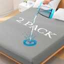 2 Pack Twin XL Premium Waterproof Mattress Protector, Soft Breathable Mattress Pad, Noiseless Bed Cover - Stretch to 21" Fitted Deep Pocket Mattress Protection - Dark Grey