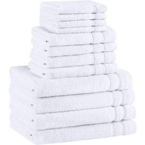 Comfort Spaces Towel Set for Bathroom 12 Piece Luxury Bath Towel Set 4 Hand Towel for Bathroom 4 Washcloth 4 Large Bath White Towel Sets 100% Cotton Quick Dry Towel Zero Twist Soft Lightweight Hotel