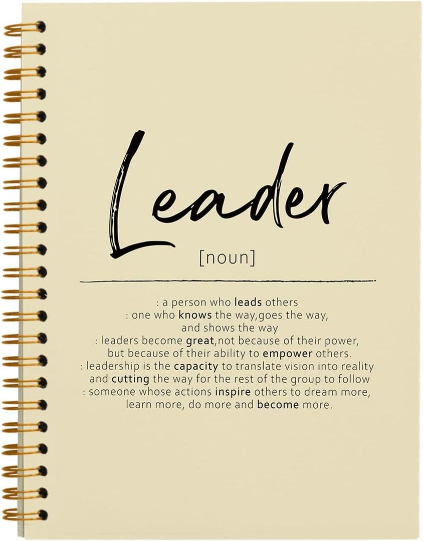 OXW Thank You Gifts for Leader, Meeting Notebook for Work, Appreciation Gift for Mentor Boss Manager, Office Supplies Leadership Gifts, Cream College Ruled Hardcover Spiral Notebook 5.5 x 8.3