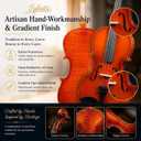 Violin 4/4 Full Size Starter Kit for Students Beginners Adults, Acoustic Fiddle Set with Hard Case- Acoustic Violins with Bow, Rosin, Tuner, Extra Strings & Bridge, Shoulder Rest