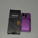 for iPhone 16 Pro Case with Camera Cover, Built-in Credit Card Holder (4-5 Cards), Military Grade Protection, Heavy Duty Women Men Protective Wallet Phone Case for iPhone 16 Pro, Dark Purple