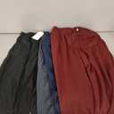 4 Pack Womens Wide Leg Sweatpants Elastic Waist Lounge Baggy Pants Straight Leg Soft Casual Joggers with Pockets (Medium, Black, Dark Gray, Navy Blue, Red)