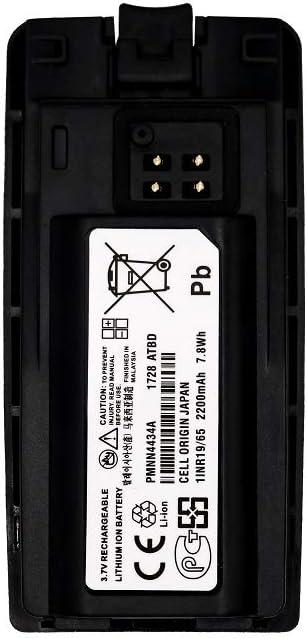 PMNN4434AR PMNN4434A PMNN4434 Two-Way Radio Battery 2200mAh Li-ion 3.7V Battery Compatible for Motorola RMU2040 RMM2050 RMU2080 RMU2080D RMV2080 RMM2050 XT420 XT460 with Belt Clip