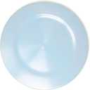Metallic Foil Charger Plates - Set of 6 - Made of Thick Plastic - Light Blue
