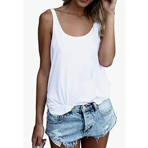 OMSJ Women Shirts Sleeveless Summer Tunic Loose Fit Tank Tops, Medium