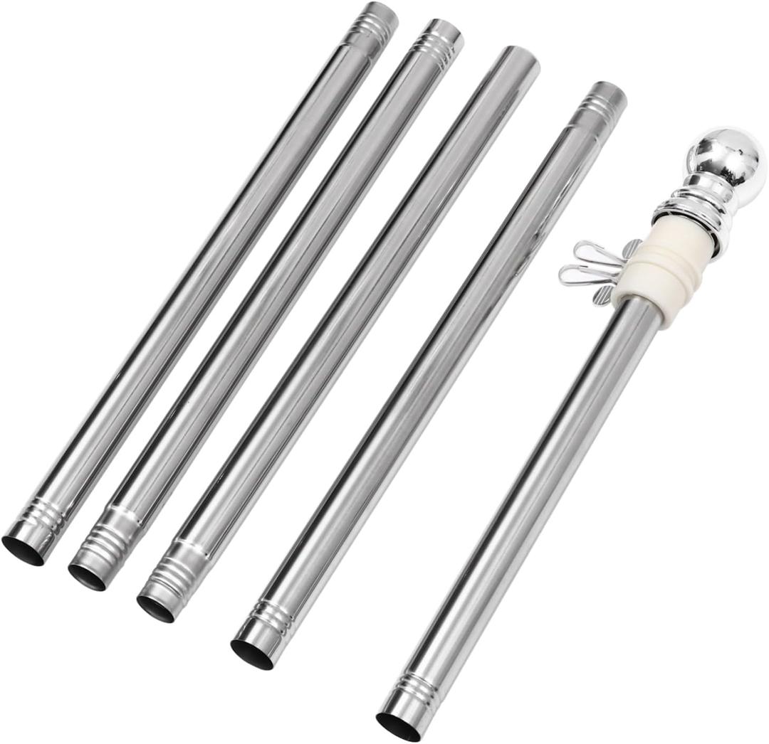 MERRYHAPY Stainless Steel Wall Mount Flag Pole Kit with Rotating Flagpole Rings Outdoor Flag Holder for House Yard Porch Ideal for Displaying Securely