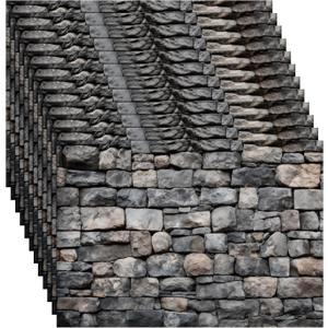 35 Pcs Miniature Dollhouse Wallpaper Self-Adhesive Mini DIY Floorboards Wall Paper Real Life DIY Decoration for Dollhouse (Brick Gray)
