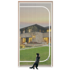 QWR Reinforced Cat Screen Door,Fits Door Opening Size 32''x 80'',Thickened Cat Proof Screen Door Mesh with Zipper Closure for Living Room,Kitchen,Bedroom.