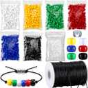 Tondiamo 1400 Pcs Plan of Salvation Bracelets DIY Wordless Wristband Bulk Sunday School Crafts Bible Salvation Beads with 100 Yards Waxed Cotton Thread Cord Christian Teaching Kits