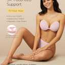 Niidor Sticky Bra Invisible Stick on Bra Backless Strapless Women's Adhesive Bras Ladies Invisible Bras (Pink)