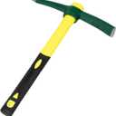 Forged Adze Pick, Weeding Mattock Hoe, Pick Axe 15-Inch, One Piece Intact Drop Forged, Plastic Coated Fiberglass Handle, 1.4LB