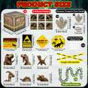 Dinosaur Party Decorations Set – 6 Dino Boxes with 3D Toppers, 4 Signs, 2 Vines, Caution Tape & 40 Footprint Stickers – Dino Birthday Supplies, Baby Shower & Jurassic Room Decor