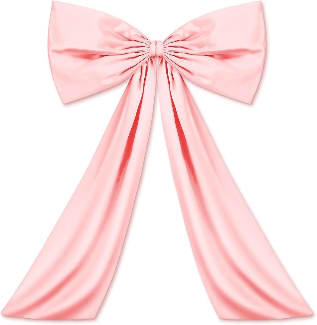 Bow Decor Large Bow for Room, Coquette Giant Ribbon Tie for Birthday Party Backdrop Wall Decor(Pink,24 x 36 Inches)