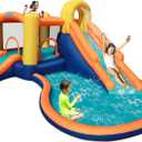 Action Air Water Slide - Inflatable Bounce House with Blower for Indoor & Outdoor - Jump Bouncy Castle with Slide - Big Bouncy Area, Big Pool, Love for Kids