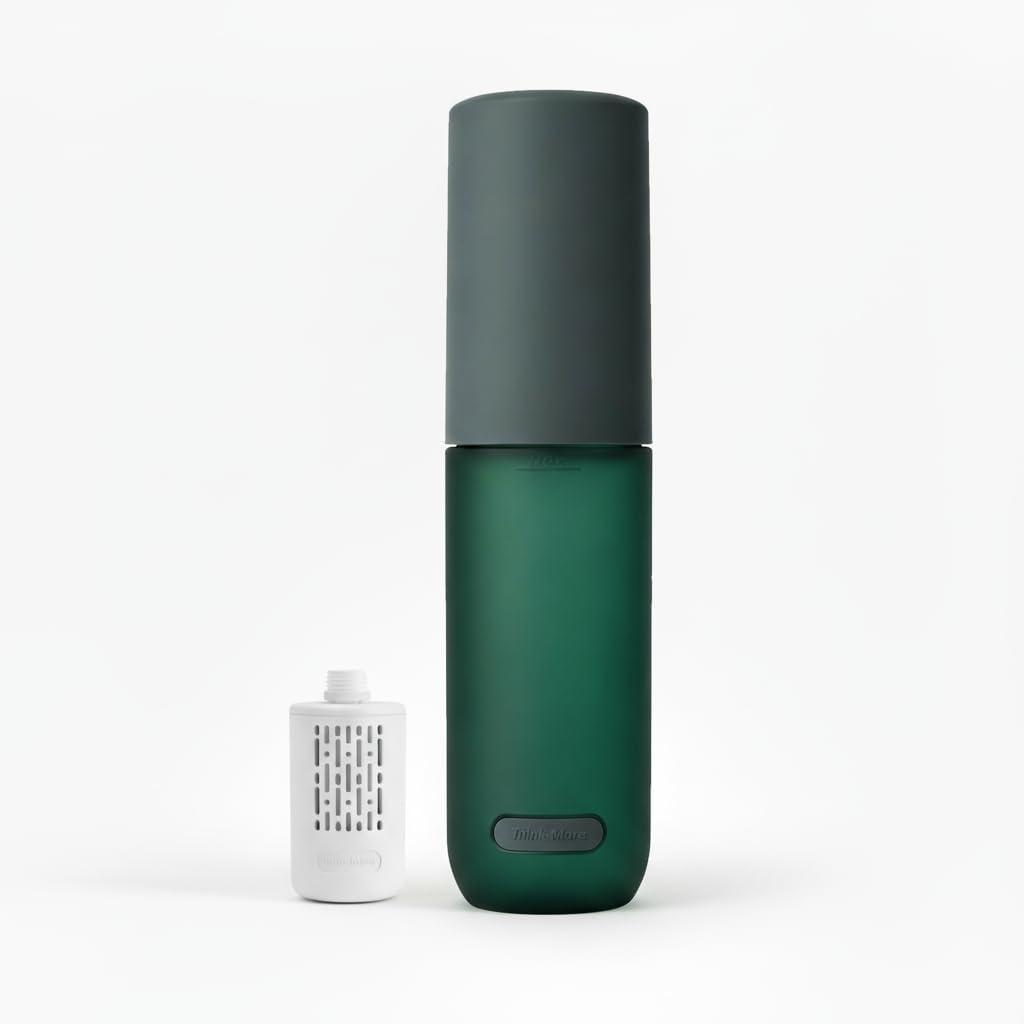 Water Filter Bottle Compact Leak-Proof : BPA-Free Plastic with Replacement Filter for Camping Hiking Clean Water (Blue, 27, ounces)