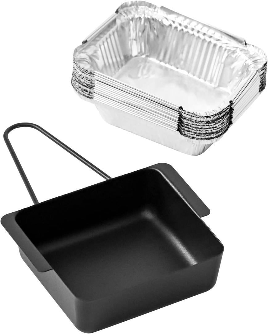 Grease Cup Drip Pan for Nexgrill 720-0830H 720-0830D 720-0896, Grease Tray Replacement Grill Catcher Drip Pan Box for 720-0882A 720-0888S 720-0898 for Cuisinart CGG-7400, 15pack Aluminum Foil Liner
