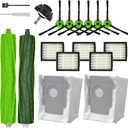 Replacement Parts Accessories Kit for iRobot Roomba J5+ J6+ J7+ J8+ J9+ J Plus Series Robotic Vacuum Attachment, 1 Front Caster Wheel, 1 Rubber Brush, 5 HEPA Filter, 6 Side Brush, 2 Dust Disposal Bag