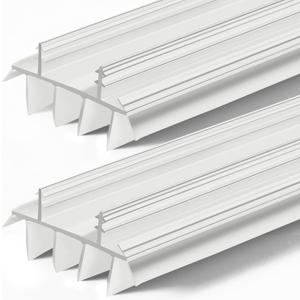 Pushglossy 2 Pcs Replacement Door Bottom with Vinyl Fins 36" Long 1 3/4" Wide Threshold Seal Bottom of Door Weatherstrip Kerf Weather Stripping for 7/8" Between Barbs (White)