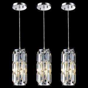 Pendant Lights Kitchen Island Modern Chrome Pendant Light Fixtures, Island Pendant Lights for Kitchen, mini pendant lights Crystal, Adjustable Hanging Lights Fixture for Dinning Room (Chrome 3-Pack)