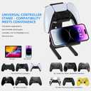 ASIEIT 2Packs Controller Holder, 2 Tier Universal Aluminum Display Stand for Desk Game Enthusiasts Gift Stand Compatible with Series XS, Elite 2, PS5, PS3, Switch Pro and Almost All Controller, Black