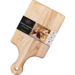 LABELL Small Canadian Maple Wooden Cutting Board with Handle, Flat Paddle Cutting Board with Handle, Multi-Purpose Charcuterie Boards with Handles for Meat, Cheese, Veggies - 7" x 14" x 0.75"