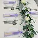 50pcs Paper Hand Fan with Organza Bags Bamboo Handheld Folding Fan DIY Decorative Wedding Party Favors (Light Purple)