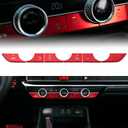 Thenice for 11th Gen Civic Center Console Panel A/C Control Button Cover Trims 6PCS Aluminium Alloy Interior Decoration for Honda Civic 2022 2023 2024 Sedan Hatchback EX EX-L Touring -Red