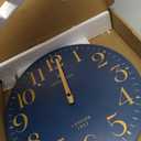 NIKKY HOME Navy Blue Wooden Wall Clock 12 Inch - Battery Operated Silent Non Ticking Clock Decor for Kitchen, Living Room, Bathroom, Office