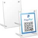 Kevenal QR Code Signs, 4 x 6 Inch Clear QR Code Menu with Metal Stand, Cash App Acrylic Holders - 2 Packs