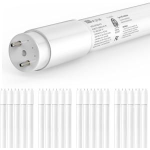 JESLED 20-Pack T8 LED Tube Lights 4Ft, 14W 2450LM 5000K, Single or Double End Powered, Plug and Play or Ballast Bypass, Type A+B 4 Foot T10 T12 Fluorescent Bulbs Replacement, Frosted