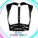 CLOACE Punk Leather Waist Chain Leather Adjustable Body Chain Belt Goth Rave Halloween Body Accessories Jewelry for Women (Black)