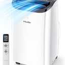 12,000 BTU Portable Air Conditioner Cools Up to 550 Sq.Ft, Auto-Evaporation Low Noise Portable AC Unit with Remote Control Fits for Large Room, Office, Garage, White