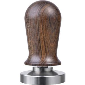 MATOW 53mm Calibrated Espresso Tamper, Calibrated Coffee Tamper with Spring Loaded Wooden Handle Stainless Steel Flat Base, Professional Barista Espresso Hand Tamper