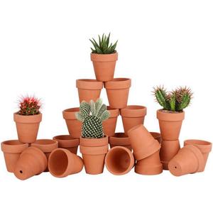 24pcs Mini Clay Pots, 2.5'' Terracotta Pottery Planters, Cactus Flower Succulents Nursery Pots, with Drainage Hole, for Indoor/Outdoor (Red)