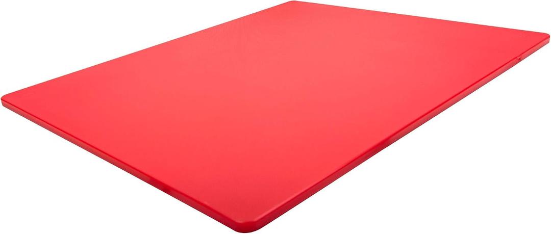Thirteen Chefs Extra Large 24 x 18 Red Cutting Board - HDPE Plastic, 1/2" Thick Poly for Commercial Restaurant Kitchens, NSF Stamped