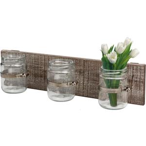 Stonebriar 3 Jar Wall Decor, White WASH