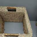 4 Pack 3 Pattern Design Wicker Basket, Baskets for Organizing, Storage Rattan Basket with Handles for Shelves, Woven Cube Storage Bin Organizer, 10.5x10.5 inch, Natural