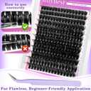 MilyBest Lash Clusters Kit 564Pcs Eyelash Clusters Lashes Wispy Cluster Eyelash Extensions Kit 3 Styles Fluffy Lashes Clusters 10-18mm Volume DIY Individual Eye Lash Clusters Lash Box with Bond&Seal