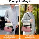 Insulated Lunch Box Dual Compartment Lunch Bag Leakproof Cooler for Men Women with Adjustable Strap,for Work, Picnic, Beach, Camping, Travel (Pink Beige,12L)