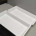 Amazon Basics Rectangular Plastic Desk Organizer, letter size Tray, 2-Pack, 24x12x2,5 inches, White