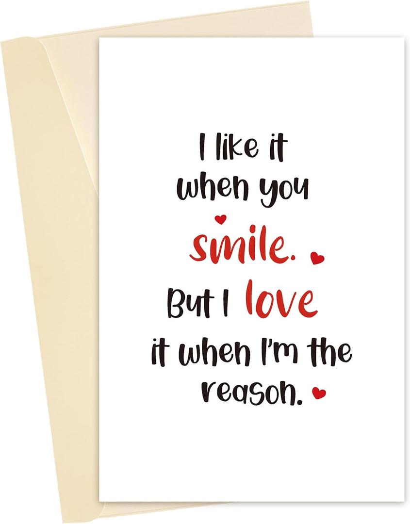 2 x Sweet Valentine's Day Card, Romantic Just Because Card, Love Quotes Gift for Husband Wife, I Love It When I'm the Reason