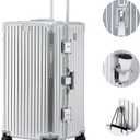 30 Inch Aluminium Frame Luggage, Large Checked Suitcase with Zipperless PC Hard Shell, Spinner Wheels, TSA Approved Lock and Lightweight Aluminum Luggage for Travel (Silver, 30 Inch)