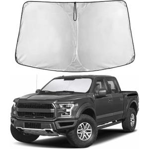 EcoNour Windshield Sunshade Compatible for Ford F150 2015-2018 2019 2020, Sun Visor for Front Windshield & Window Sun Shade Cover, UV Heat Blocker & Protector, Car Accessories