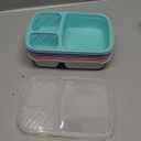 4 Pack Bento Lunch Box Set 3 Compartment Food Storage Containers Wheat Straw Meal Prep Lunch Box Plastic Food Storage Containers, Microwave and Dishwasher Safe (light colour)