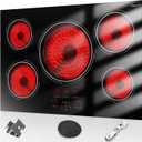 30 Inch Electric Cooktop 9000W Built-in 5 Burner 240V Hard Wired, 30 Inch D590137
